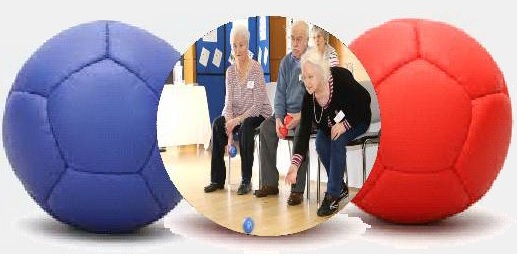 People playing boccia